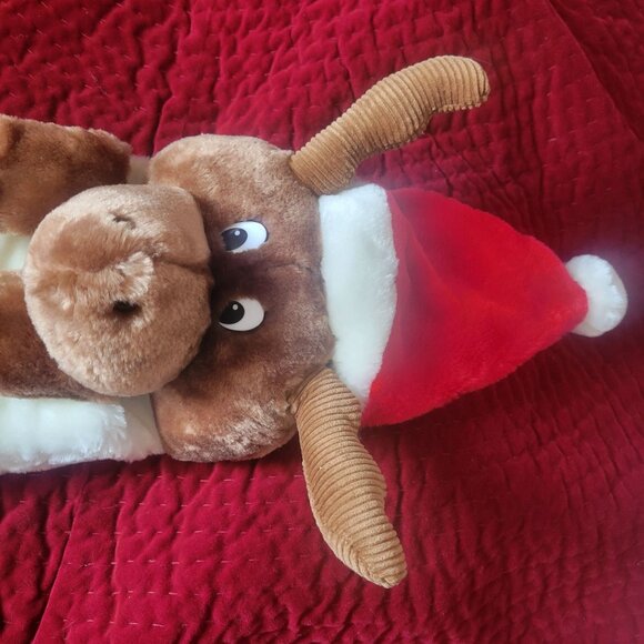 Chrisha Plush Christmas Stocking Moose Embroidered Merry Christmas 1988 - Picture 2 of 9